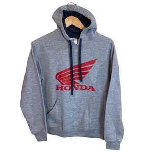 HONDA Hoodie Unisex Small Gray Racing Pullover Cotton Polyester SEE MEASUREMENTS
